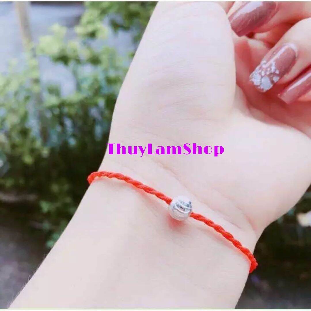 Vòng chỉ đỏ Mic bi bạc may mắn bình an