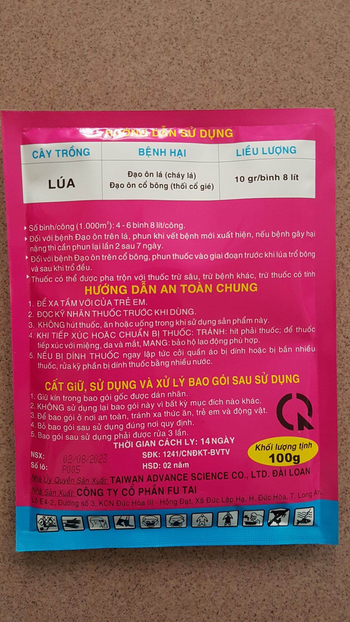 Thuốc trừ bệnh đạo ôn DAIWANTOCIN 100gr