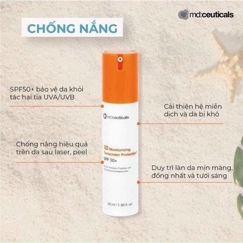 Kem chống nắng Vật lý Md ceuticals spf50 50ml- tem mác đầy đủ