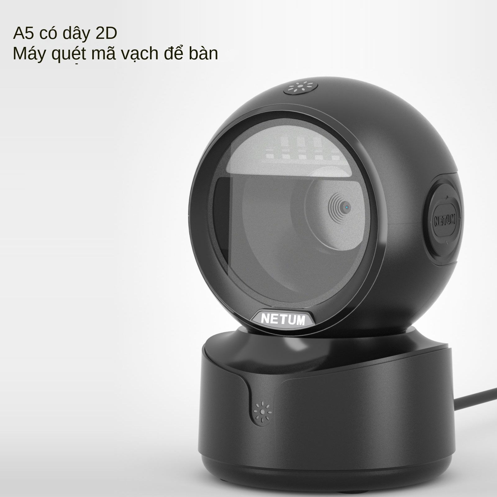 NETUM A5 2D Desktop Barcode Scanner, Omnidirectional Hands-Free Wired USB Big Barcode Reader 1D QR Screen Barcodes Scanning