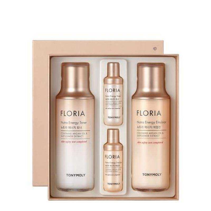 Set dưỡng da dưỡng ẩm, chống nhăn, chống lão hoá và làm sáng da Tonymoly Floria Nutra Energy Skin Care Set,