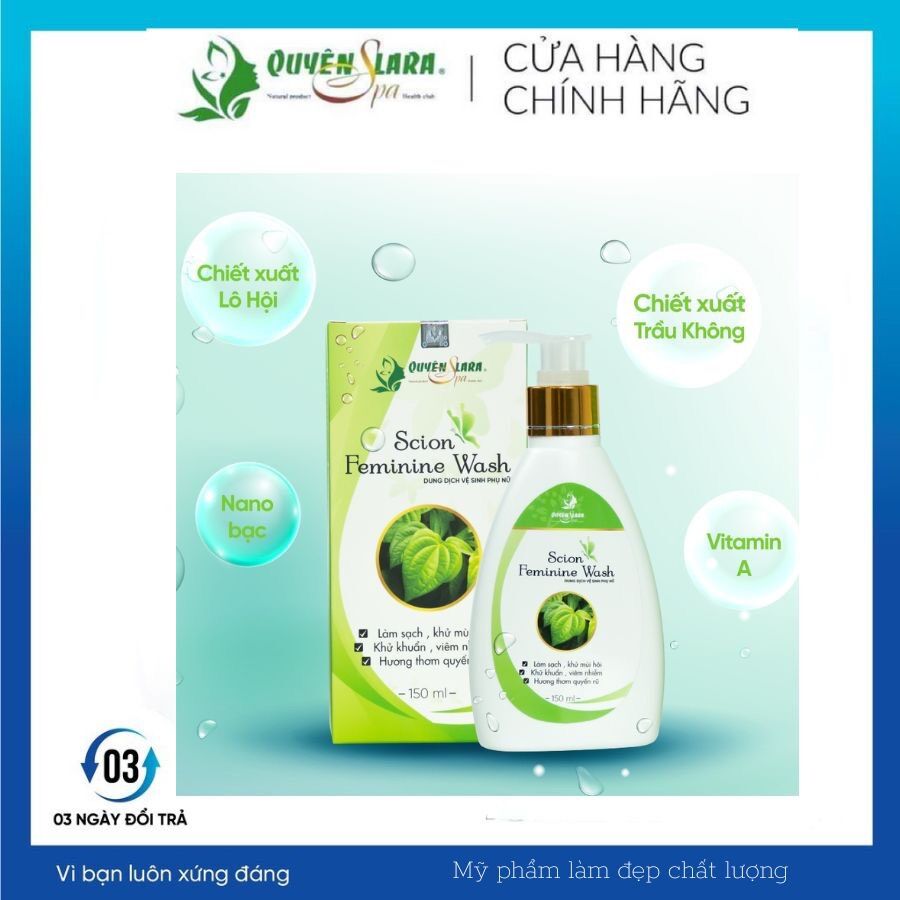 DUNG DỊCH VỆ SINH PHỤ NỮ QUYÊN LARA 150ml SẠCH-THƠM-MÁT