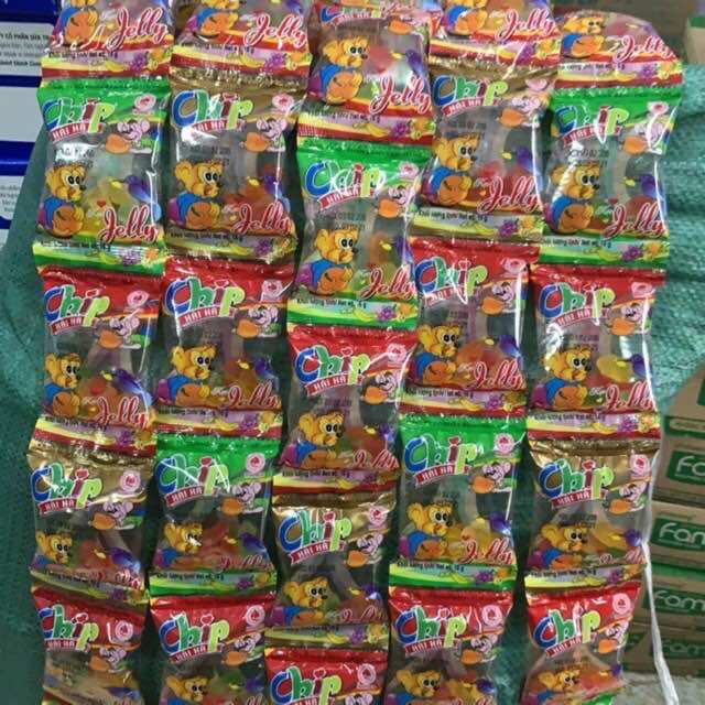 Dây 10 gói kẹo jelly chip hải hà gói 16g