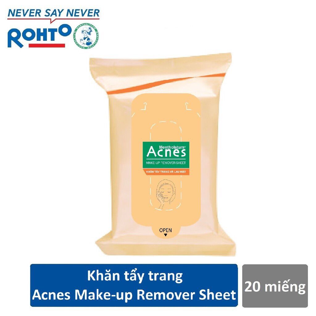 Acnes Make Up Remover Sheet – Khăn tẩy trang và lau mặt