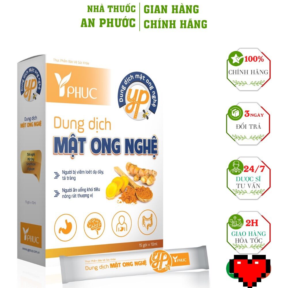 Dung dịch mật ong nghệ y phúc hổ trợ viêm dạ dày hộp 15 gói