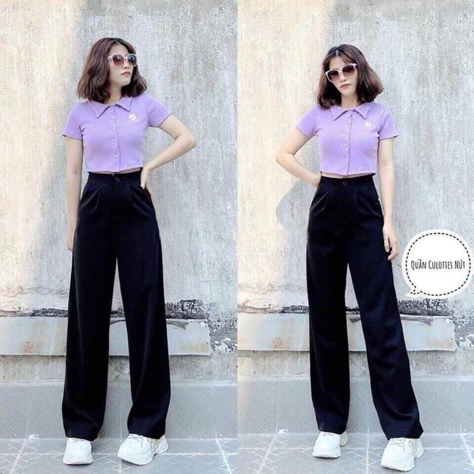 Quần ống rộng cạp cao sai s.m.l