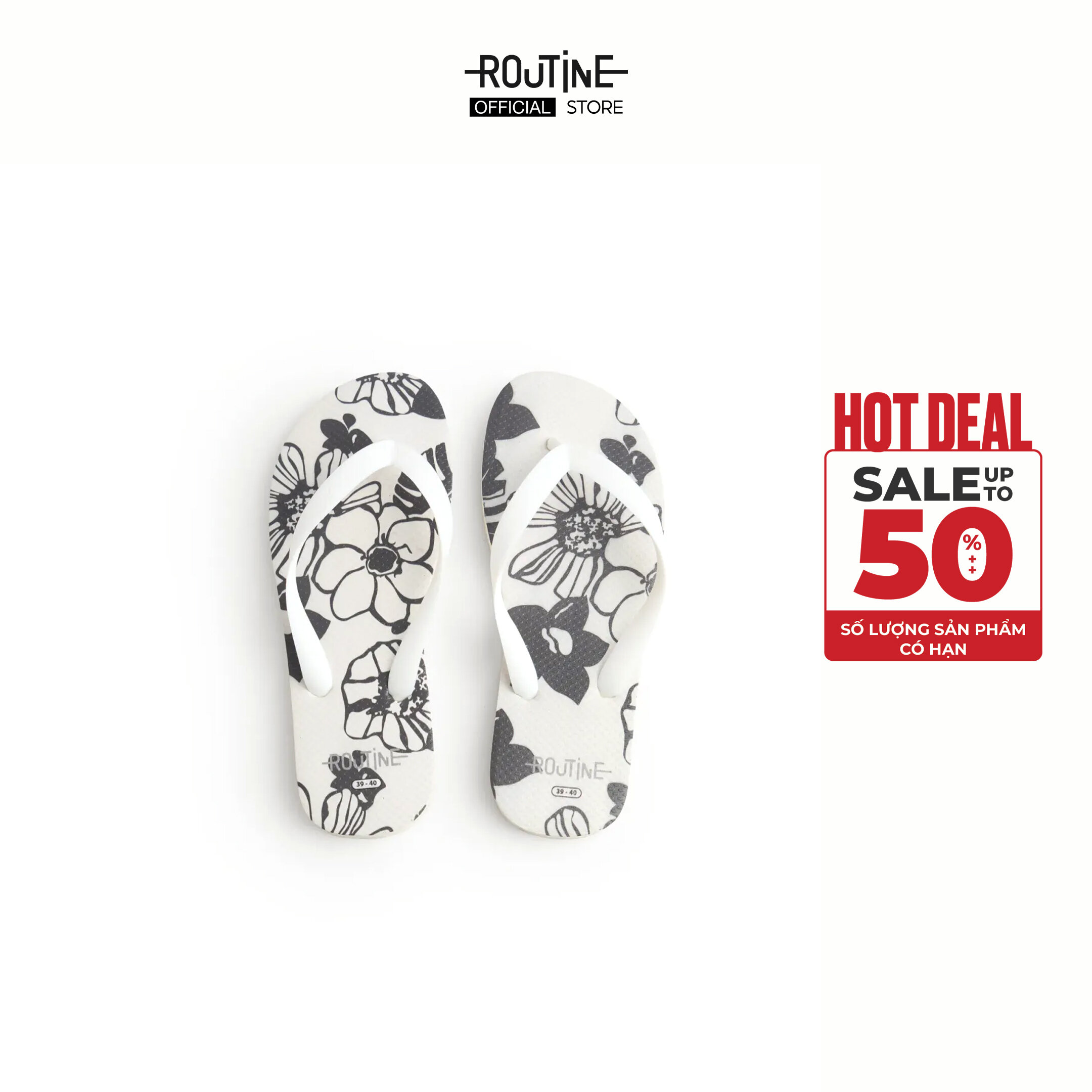 Dép Sandal Xỏ Ngón Họa Tiết Hoa Lá Mùa Hè - Routine 10S25SAN011