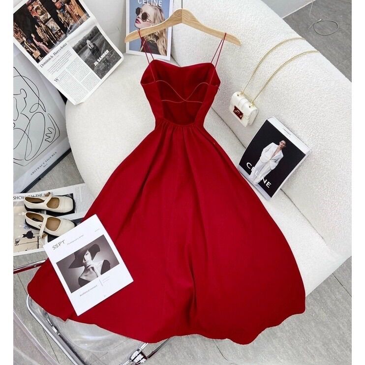 [HCM]MAXI ĐỎ 2 DÂY CHÉO LƯNG