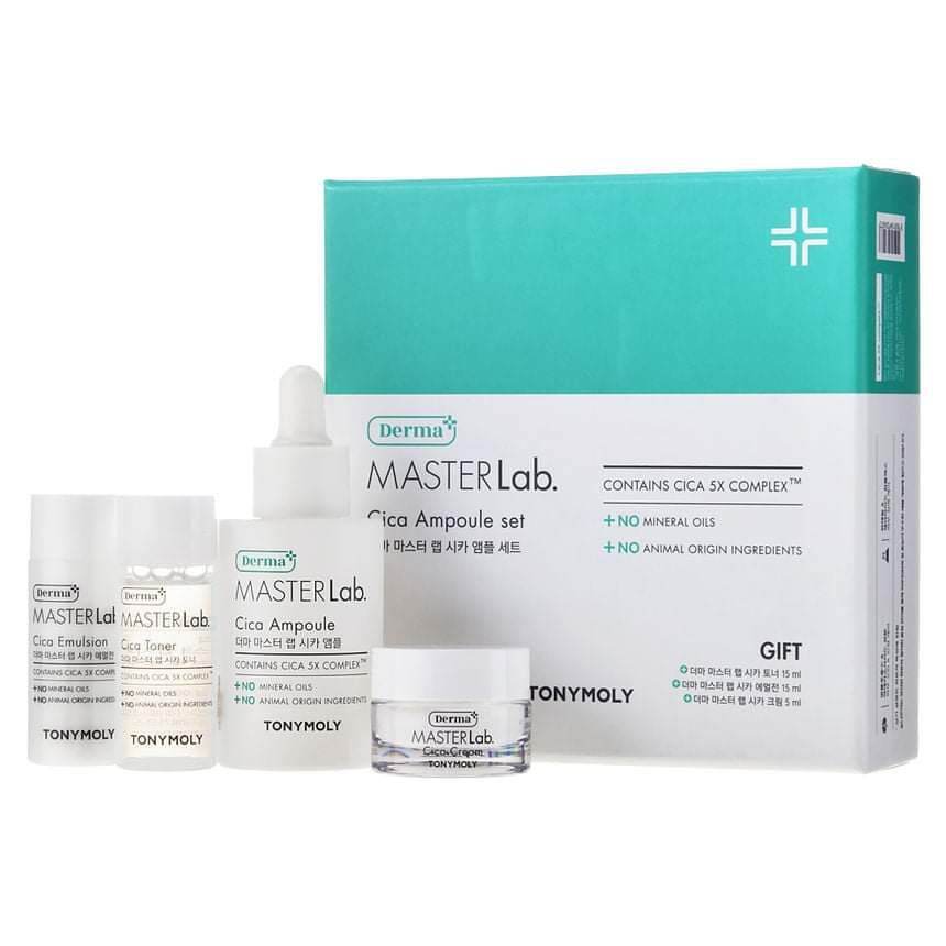 Bộ Dưỡng Da Và Hỗ Trợ Trị Mụn Derma Master Lab - Cica Ampoule Set 