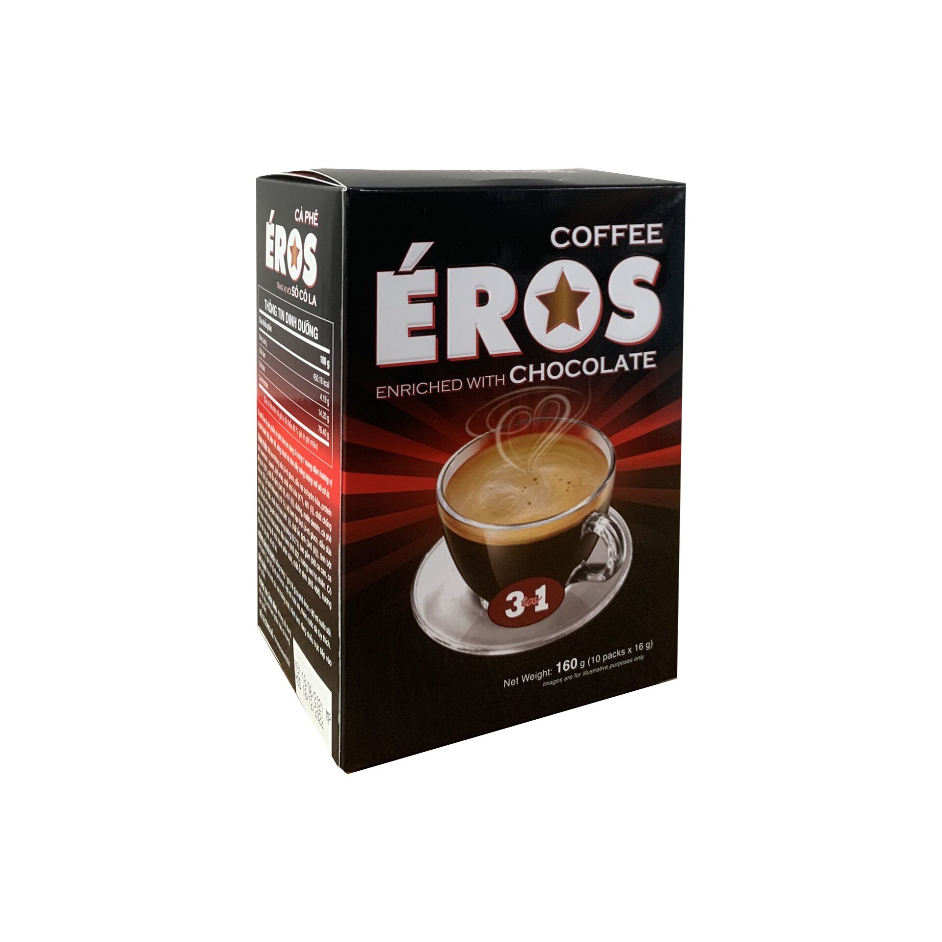 2 hộp cafe eros 3in1 vị socola hg 160g