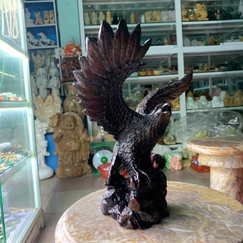 Tượng Chim Đại Bàng Đá Đúc cao 30.5cm - Biểu Tượng Sức Mạnh, Thịnh Vượng - Trang Trí Phòng Khách, Tủ Rượu, Làm Quà tặng