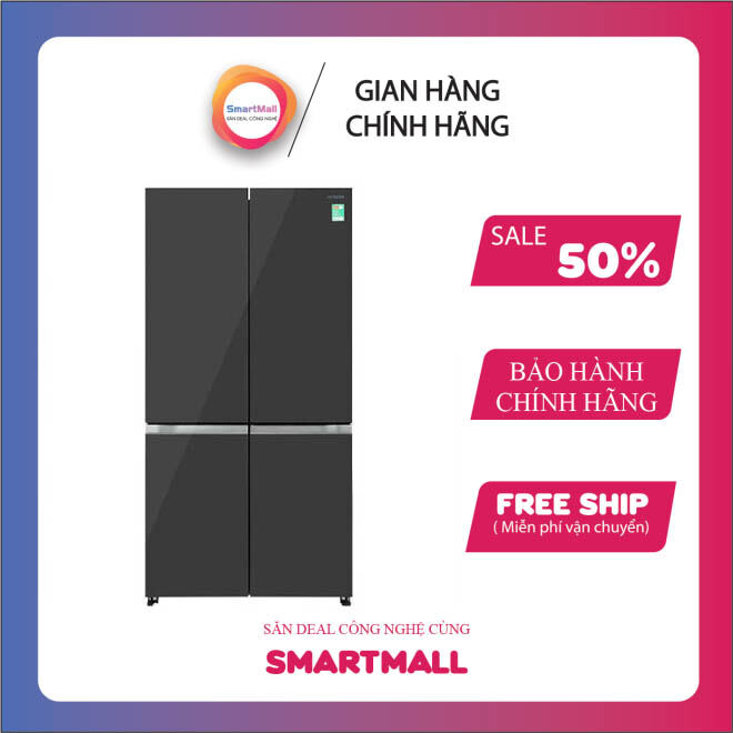 Tủ lạnh Hitachi Inverter 569 lít R-WB640PGV1 - Hệ thống làm lạnh quạt kép, Làm lạnh nhanh, Bộ lọc khử mùi 3 lớp Triple Power, Bình chứa nước với bộ lọc, Làm đá tự động, Chuông báo khi quên đóng cửa