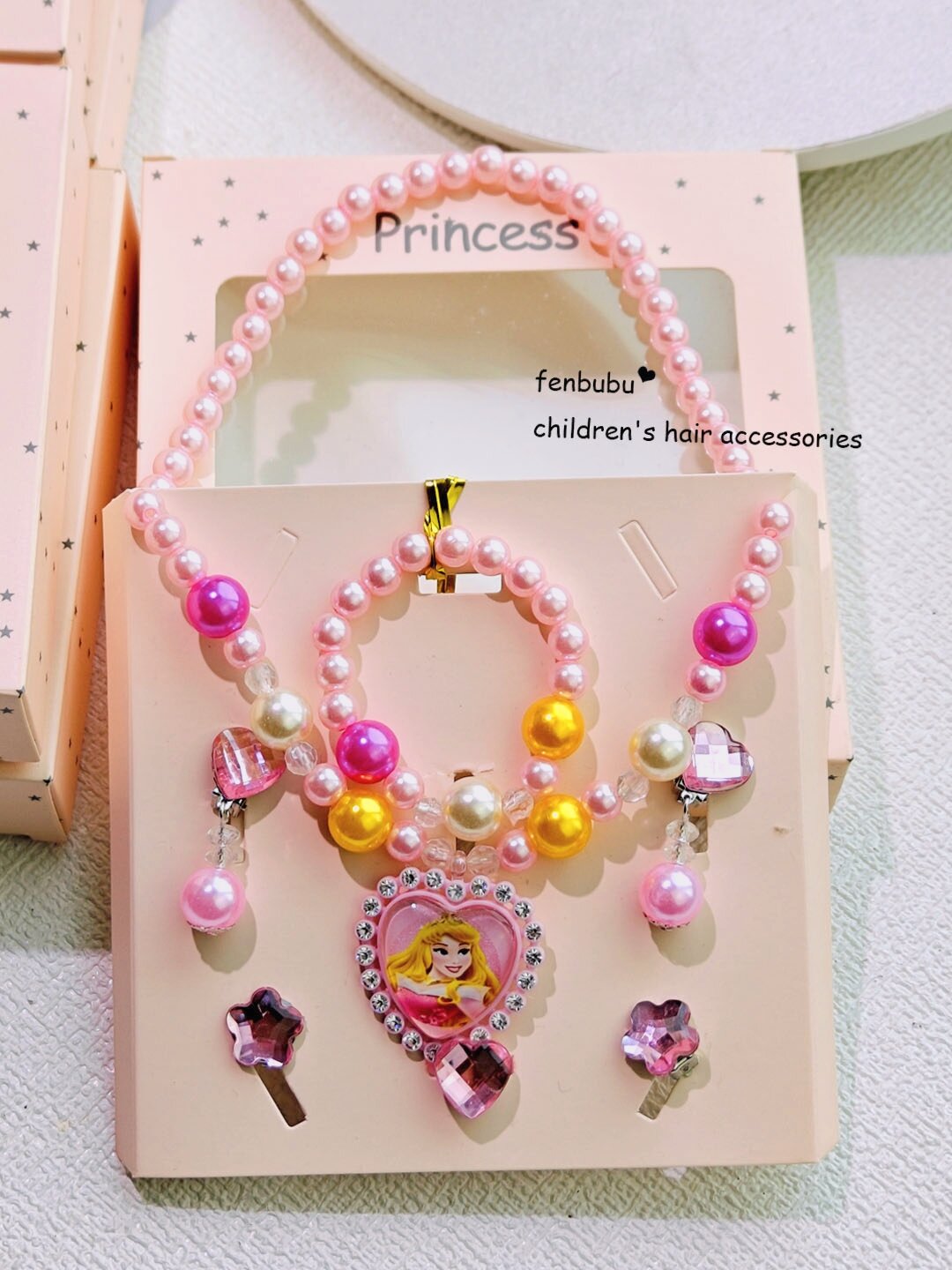 Công chúa frozen vòng cổ trẻ em vòng tay bé gái bông tai dễ thương anna món quà sinh nhật trường ngày lễ trẻ em hộp quà tặng