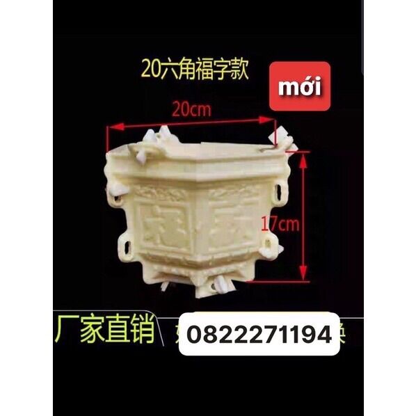 Khuôn chậu lục giác 20 ( khuôn chậu abs có lòng trong)