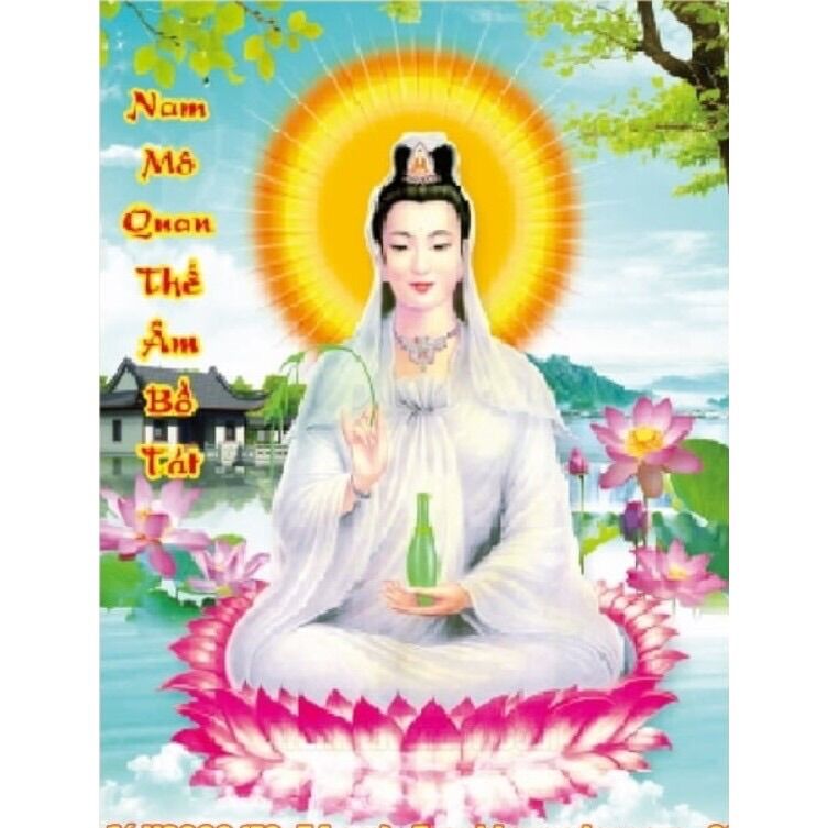Tranh đính đá mẹ quan thế âm bồ tát vs090 kt 70x54cm