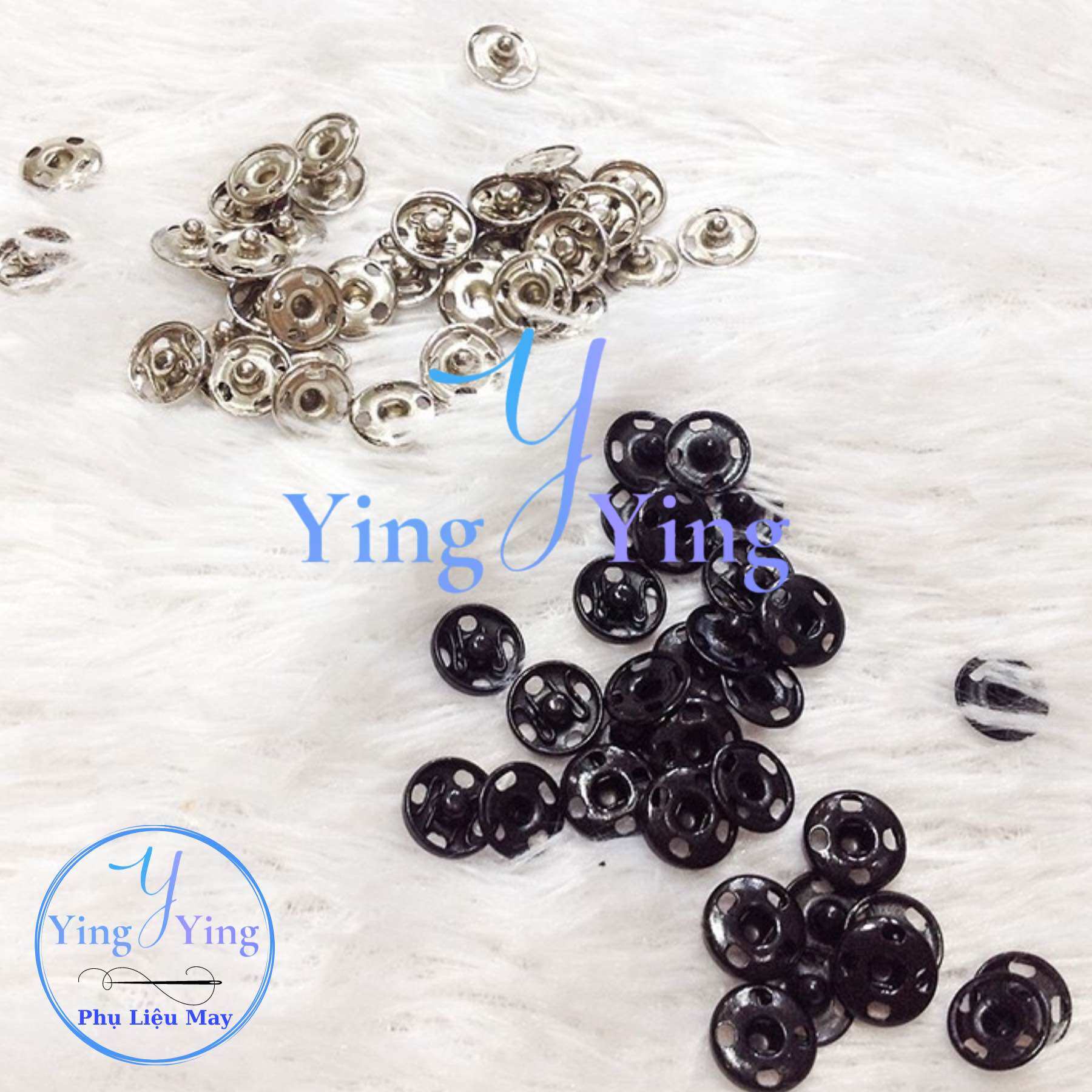 Nút Bóp Sắt, Cúc Bấm Sắt nhiều size ko gỉ sét (1 bịch 50 bộ)