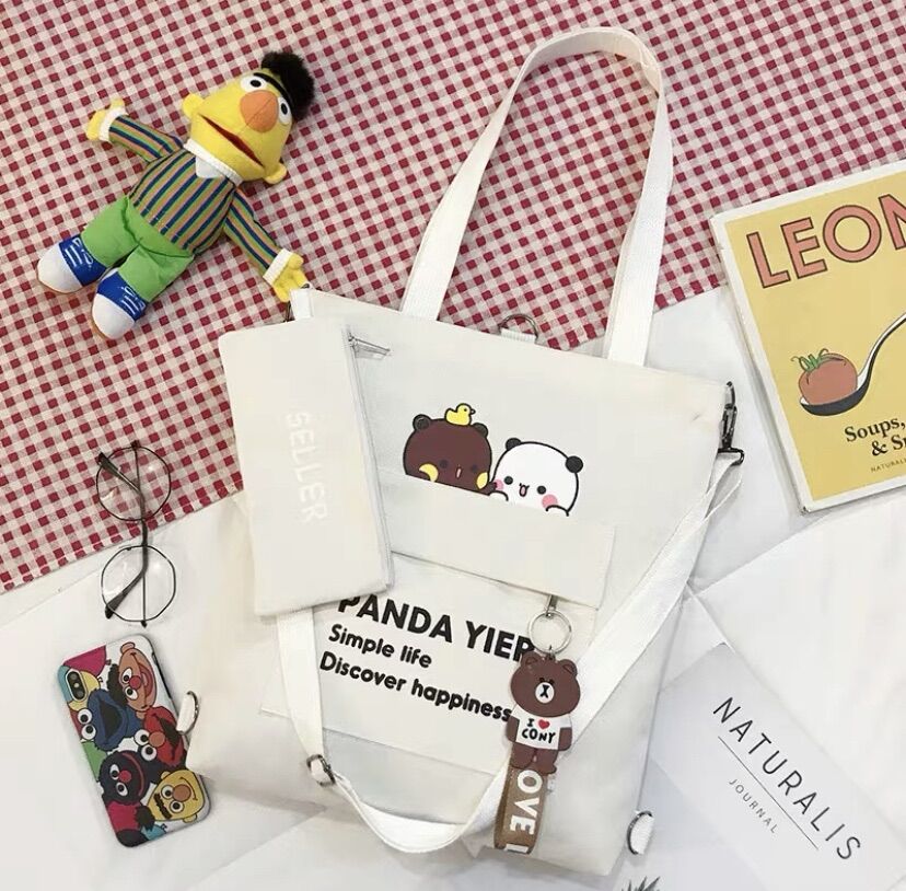 TOTE ĐEO 2 kiểu - GẤU THỎ Kèm BÓP