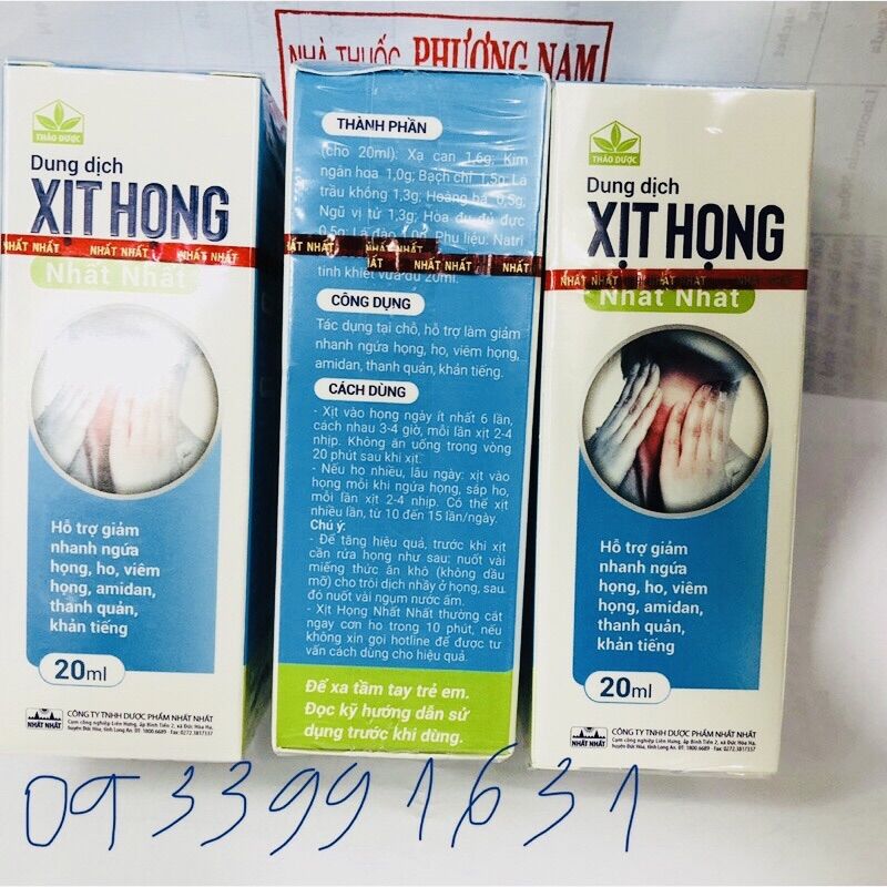 Xịt họng Nhất nhất-chai 20ml