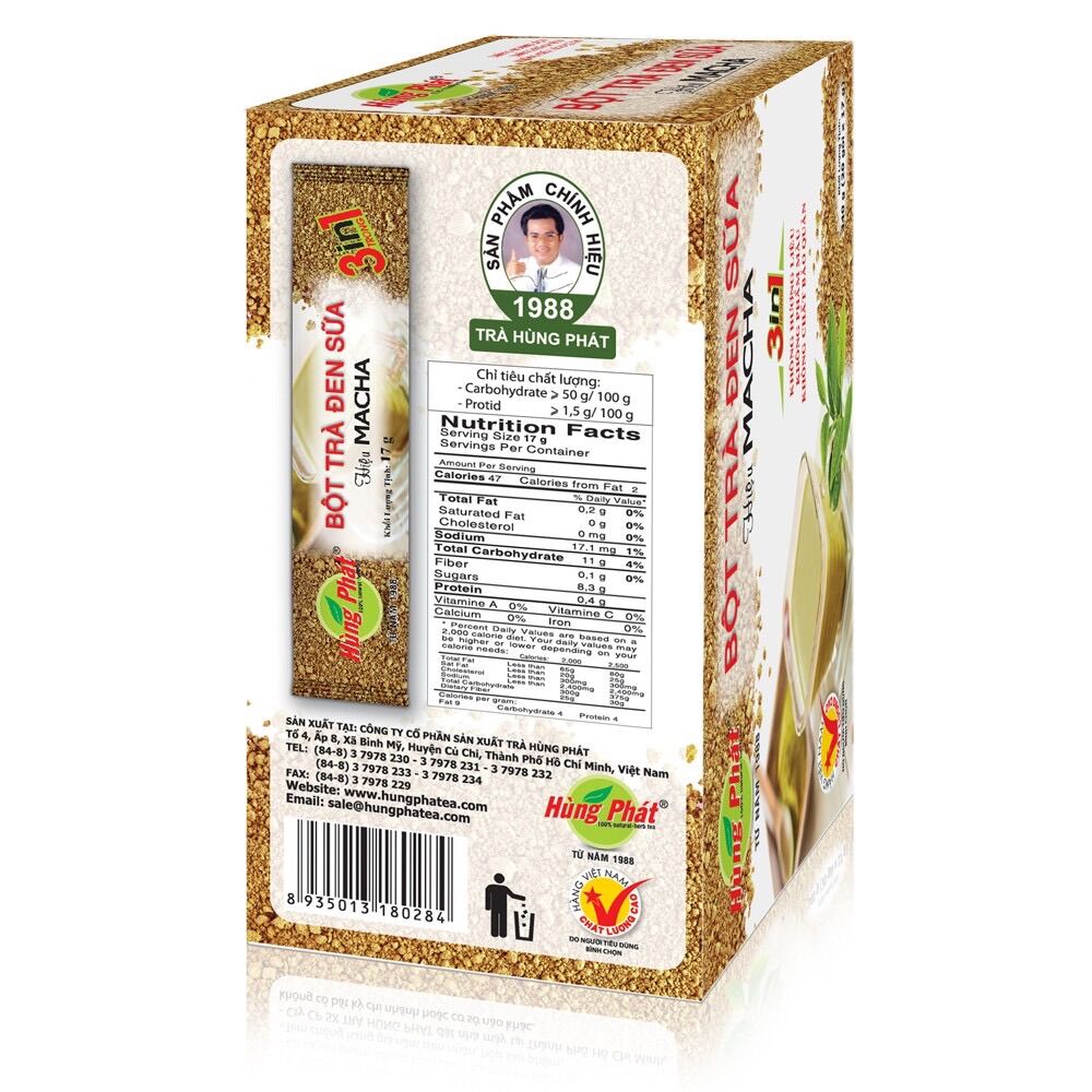 Bột trà đen sữa hiệu Macha Hùng Phát 340gr