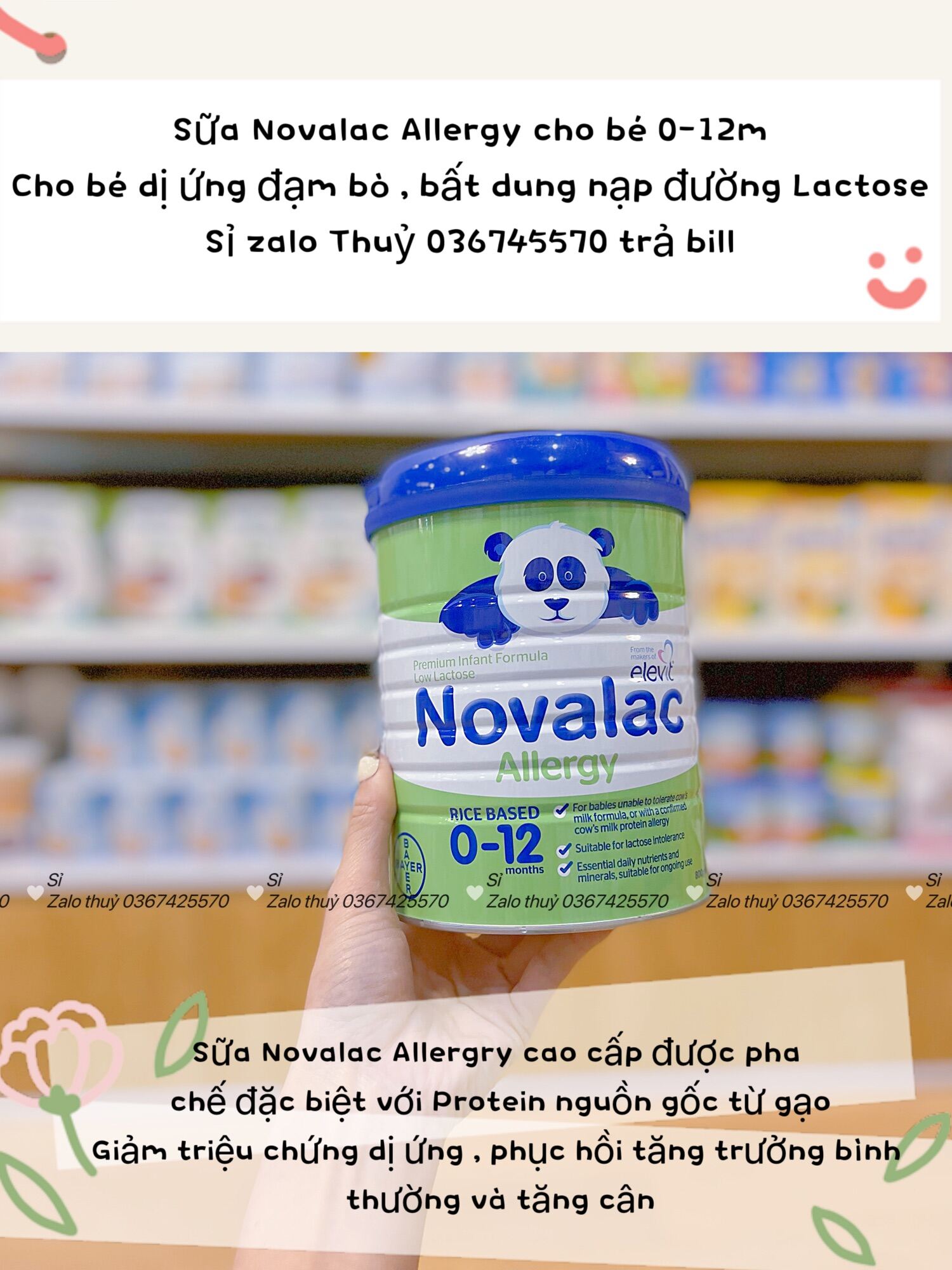 Date 3 2024 Sữa bột Novalac Allergy Úc 800g