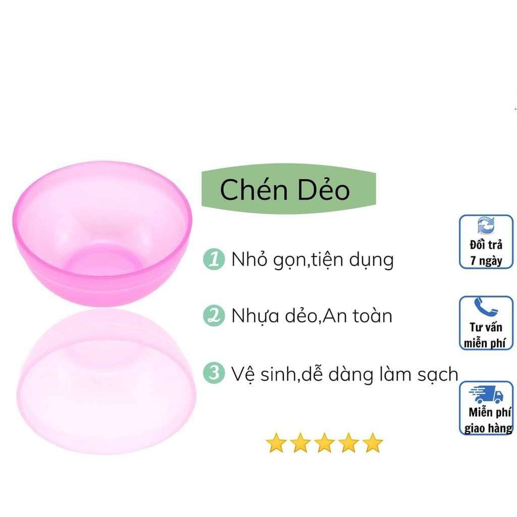 Chén nhựa dẻo trộn bột