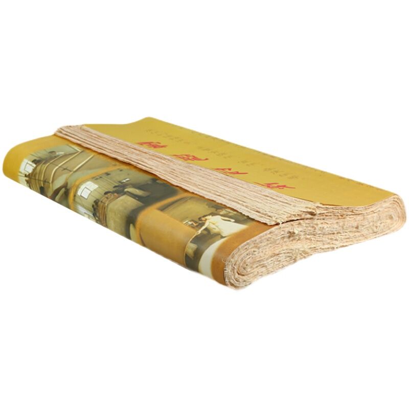 Giấy Da Vân Long Sợi Dài Hoa Cỏ Thủ Công Bốn Thước Giấy Tuyên Dày Dặn Giấy Đóng Gói Tranh Trung Quốc Thư Pháp Giả Cổ Nửa Đời Chín