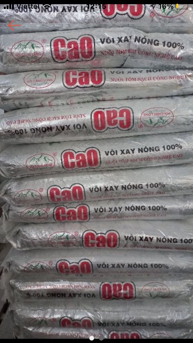 Cao , vôi nóng xây , tăng PH , sạch khuẩn trong ao tôm cá 1kg