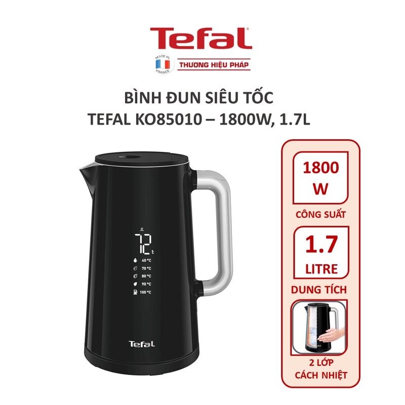 Bình đun siêu tốc tefal smart & light ko850810 1.7l