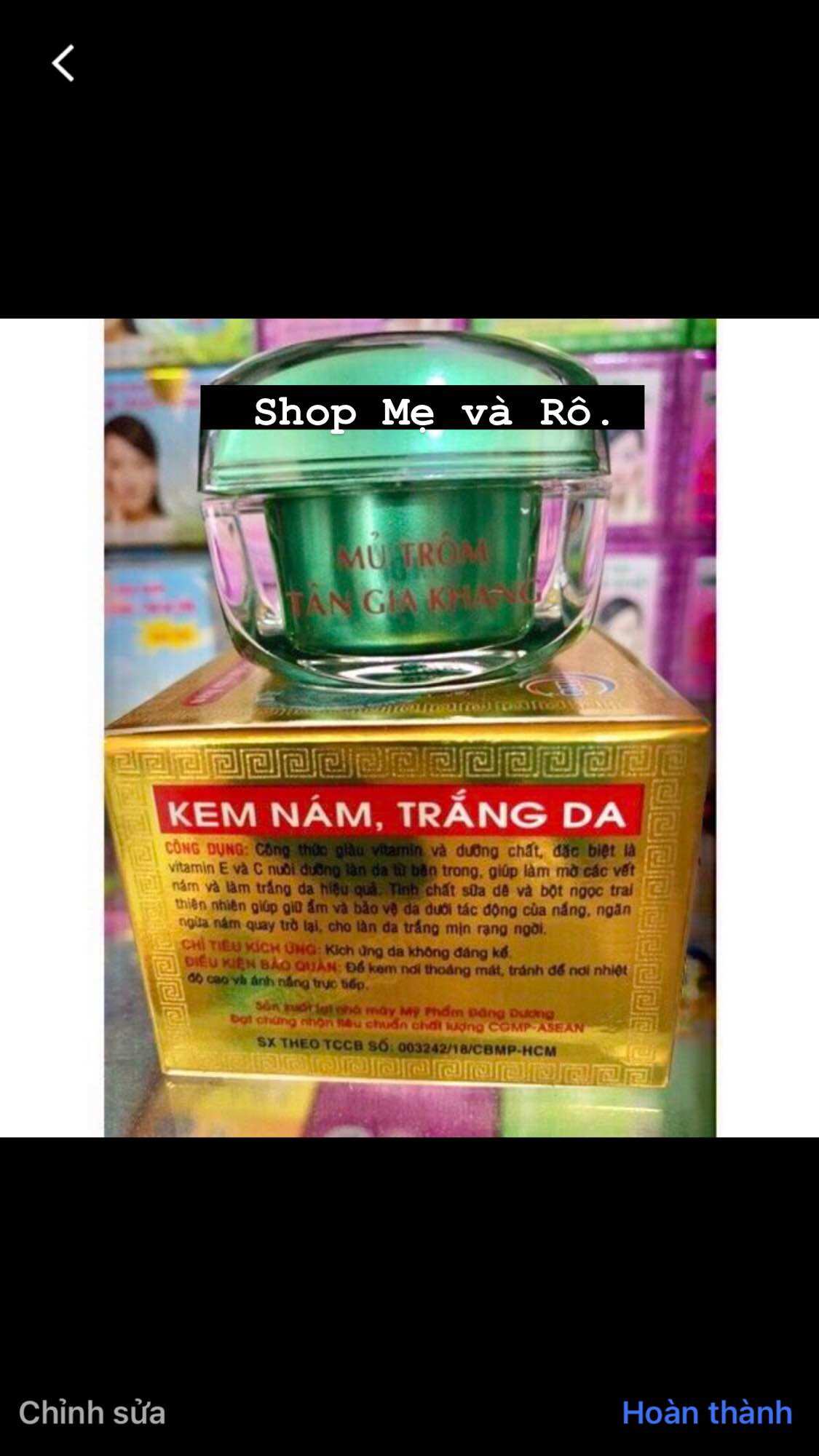 kem mủ trôm giảm nám,trắng da hủ 6gram