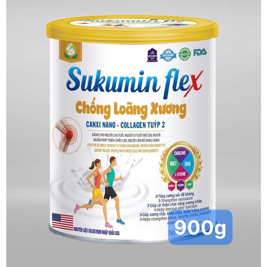 Sữa bột chống loãng xương Sukumin Flex, giúp khớp dẻo dai,linh hoạt