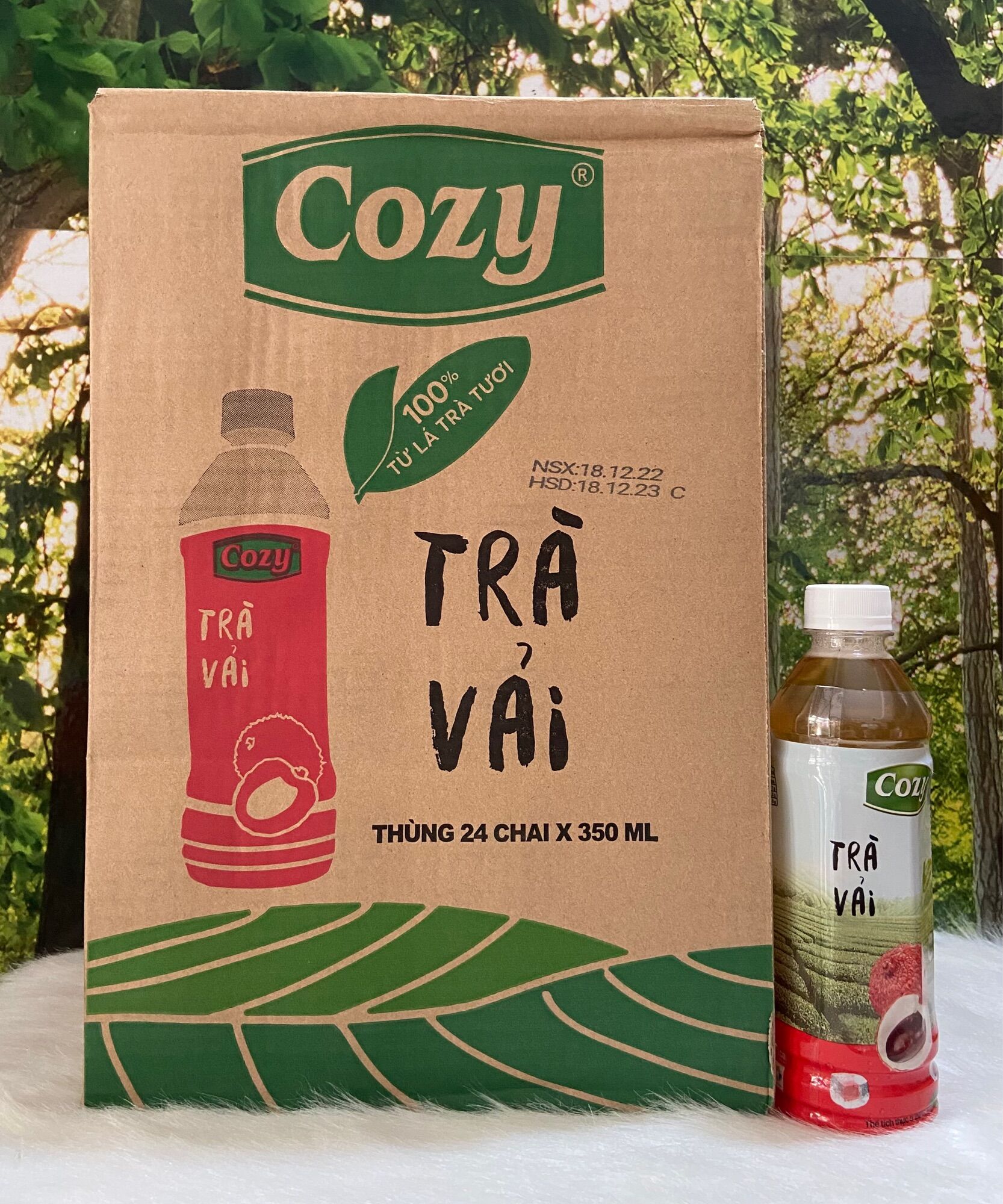 1 thùng trà vải cozy chai 350ml/24 chai*350ml