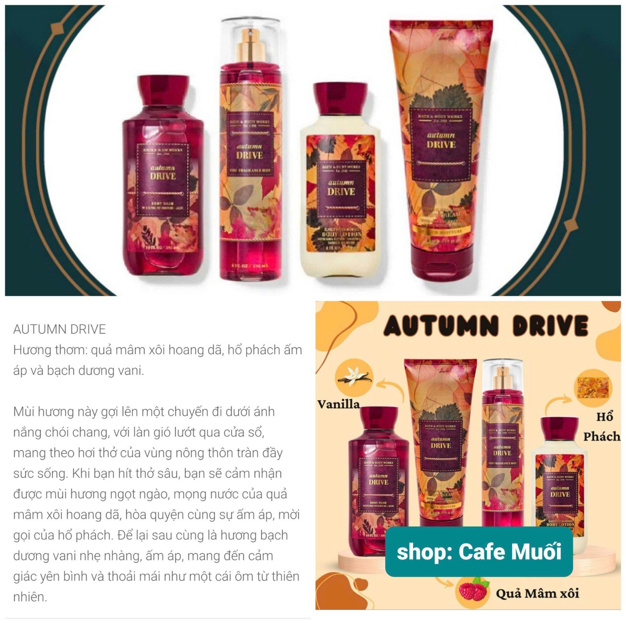 AUTUMN DRIVE‼️XỊT THƠM _ SỮA DƯỠNG _ GEL TẮM _NƯỚC HOA Bath & Body works