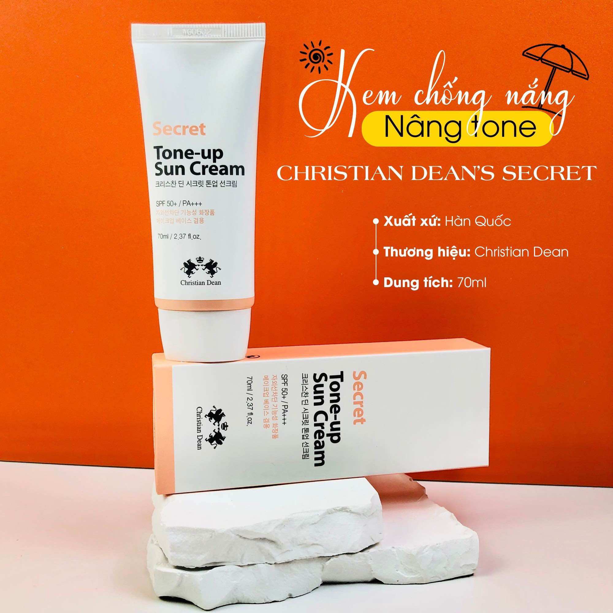 Kem chống nắng nâng tone christian dean's secret