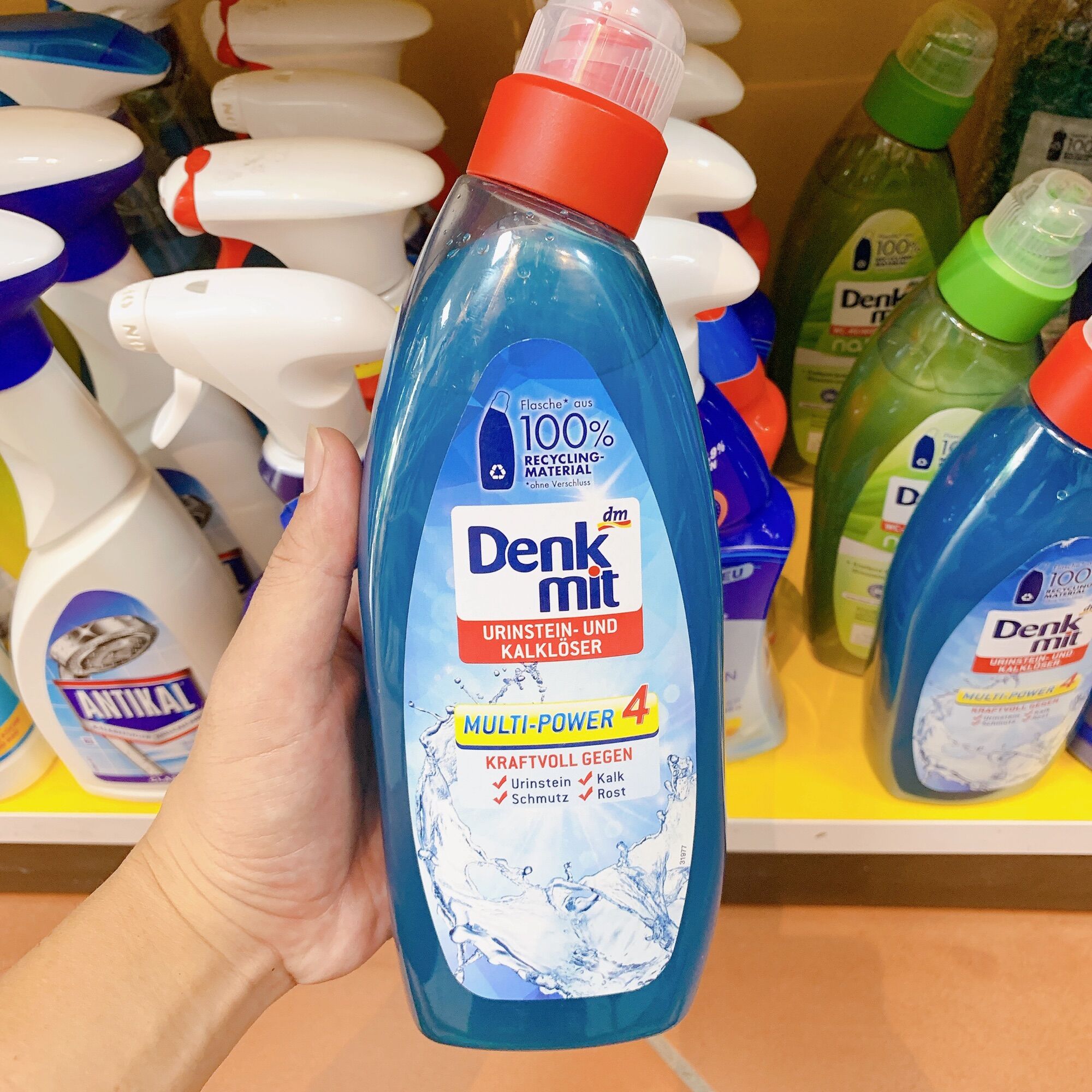 Dung dịch tẩy rửa vệ sinh bồn cầu Toilet Nhà tắm Nhà vệ sinh Denkmit - Chai 750ml