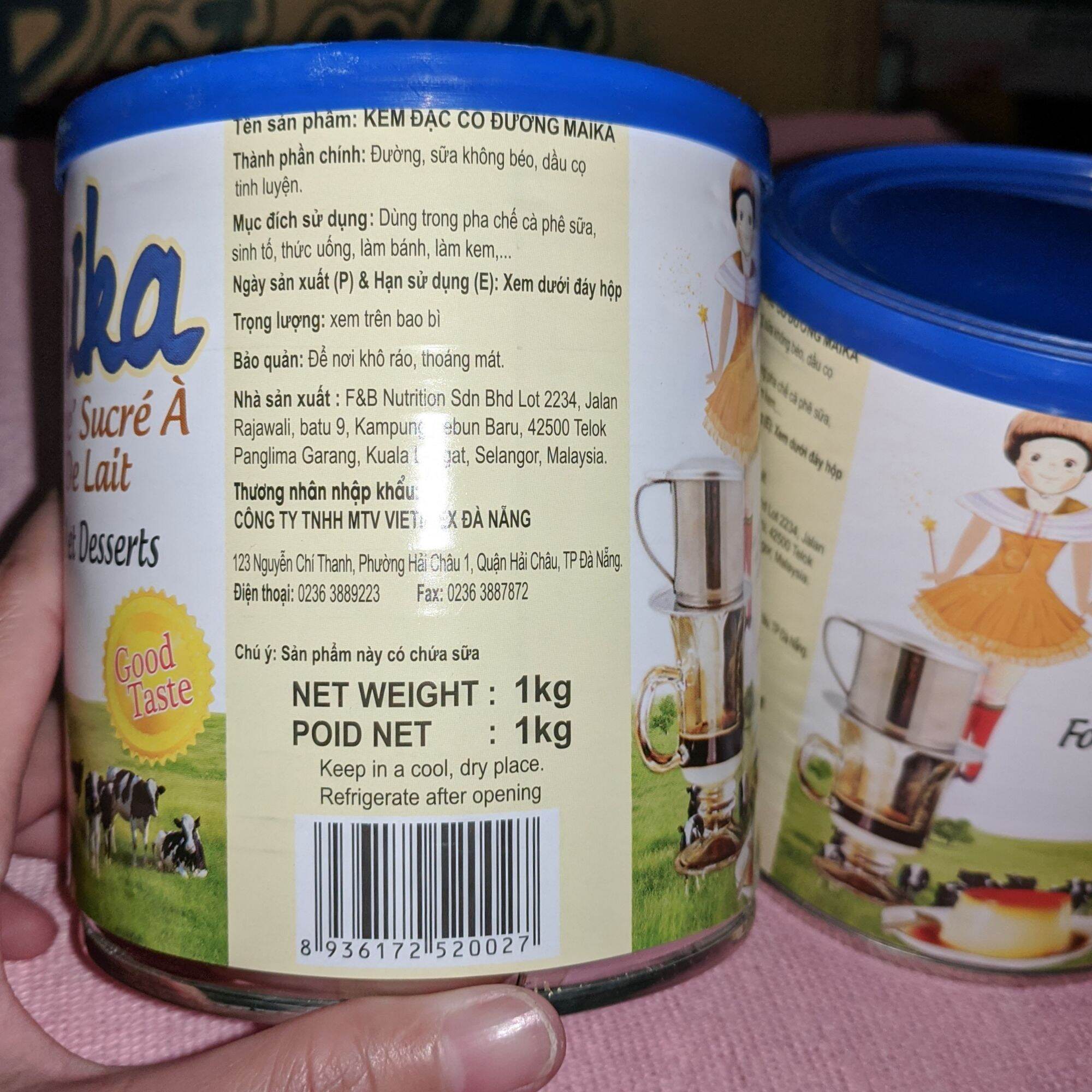 Combo 2 hộp Sữa đặc có đường Maika 1 kg