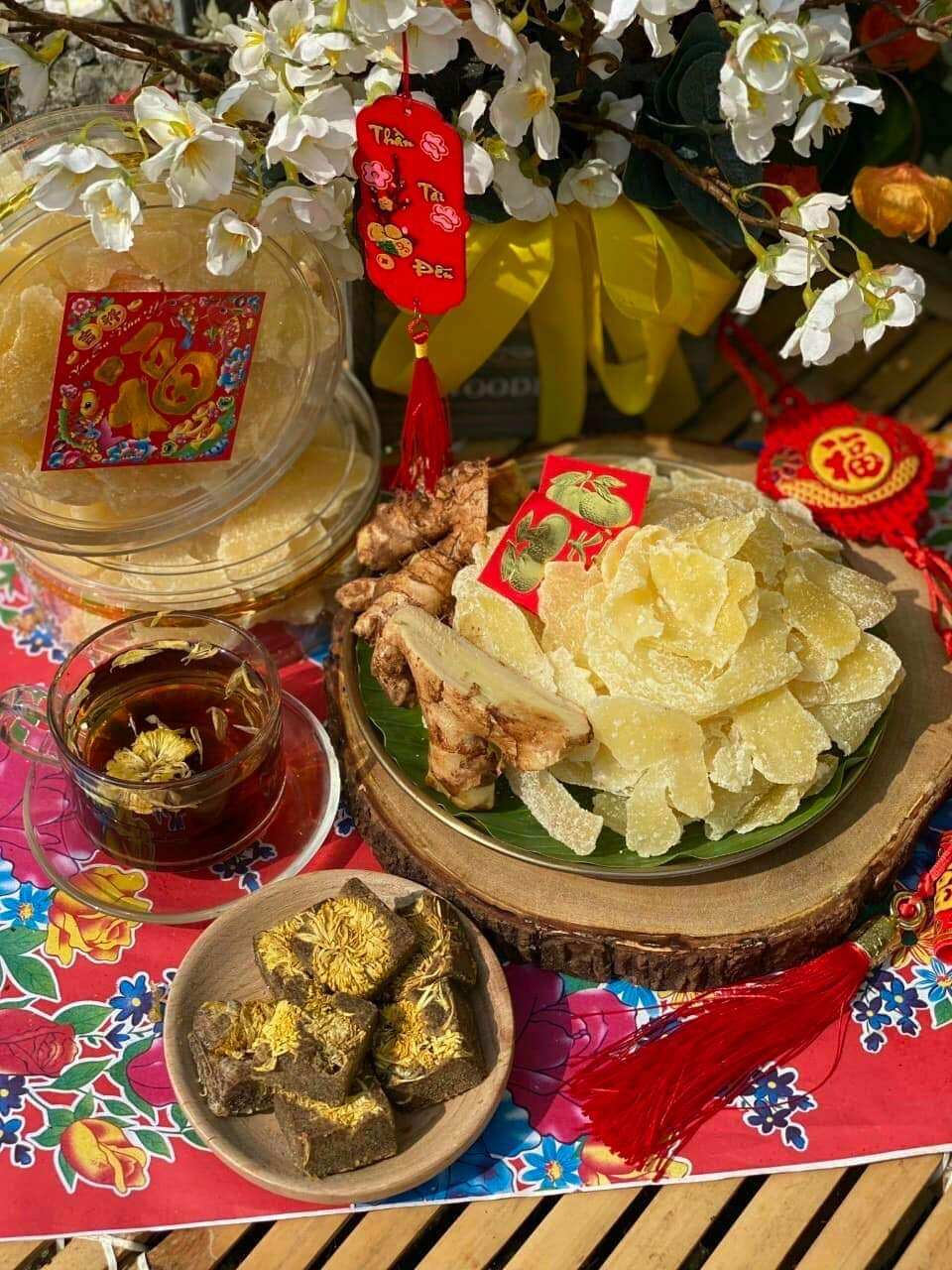 Mứt gừng ta Bến Tre 1kg (Mứt gừng lát nhà làm thủ công 100%)