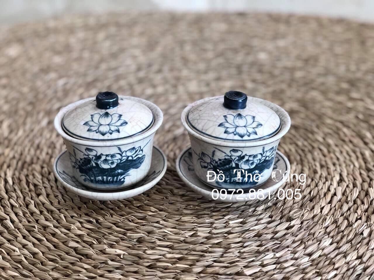 Bát trà sâm uống trà Men Rạn Đen