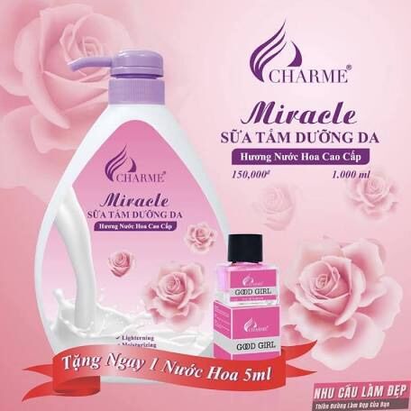 Sữa tắm char.me hồng + tặng nước hoa