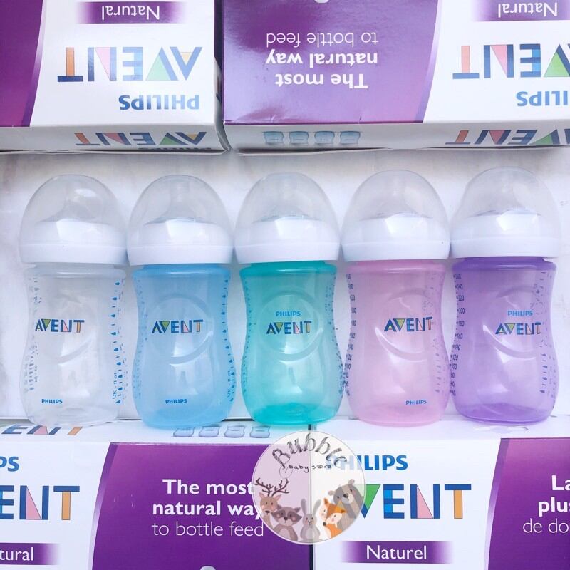 Bình sữa Avent Natural chống đầy hơi 125ml/260ml/330ml [Shop Hỗ Trợ Đổi Núm]