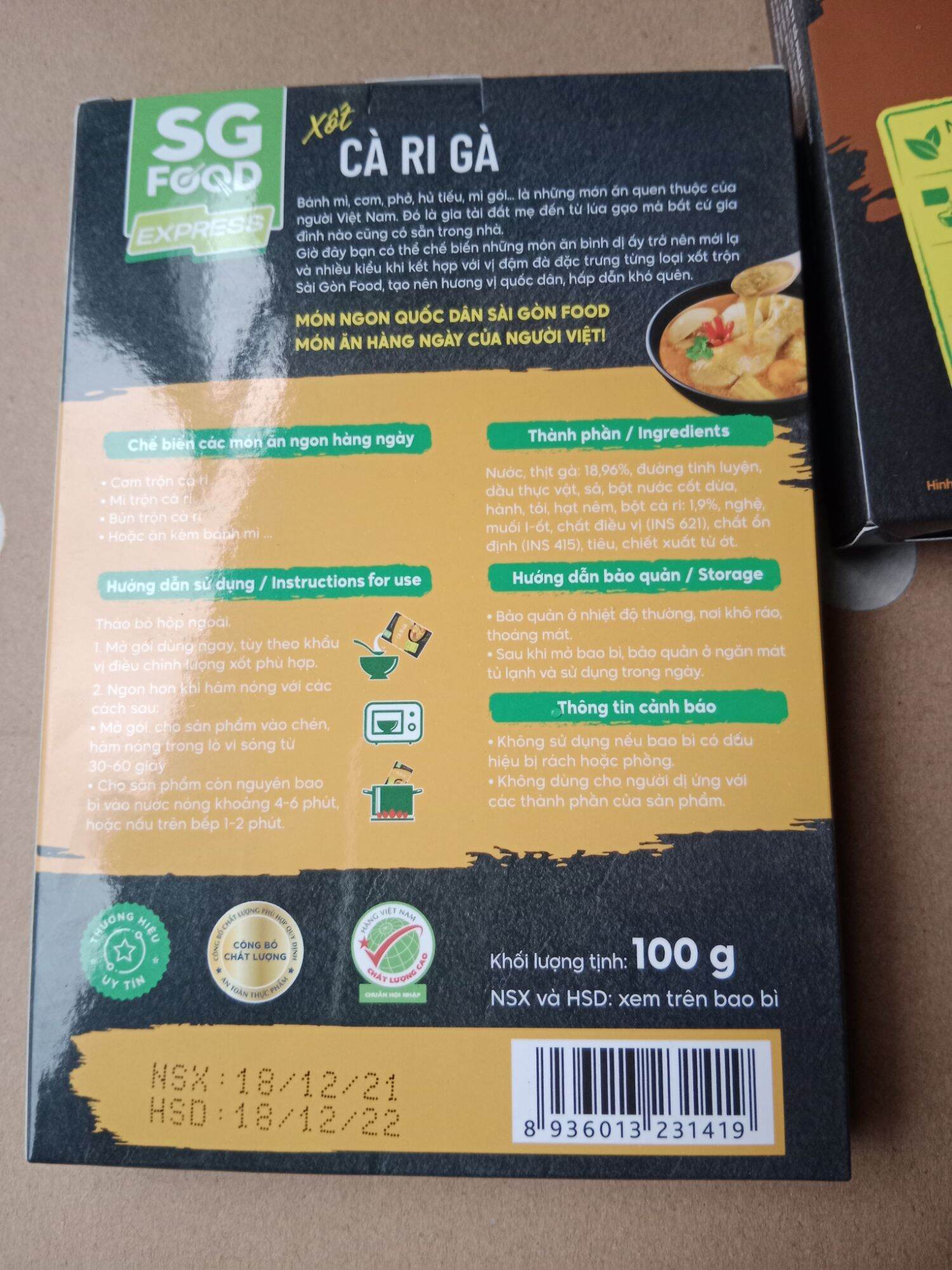 Xốt Cà ri gà SG Food 100g