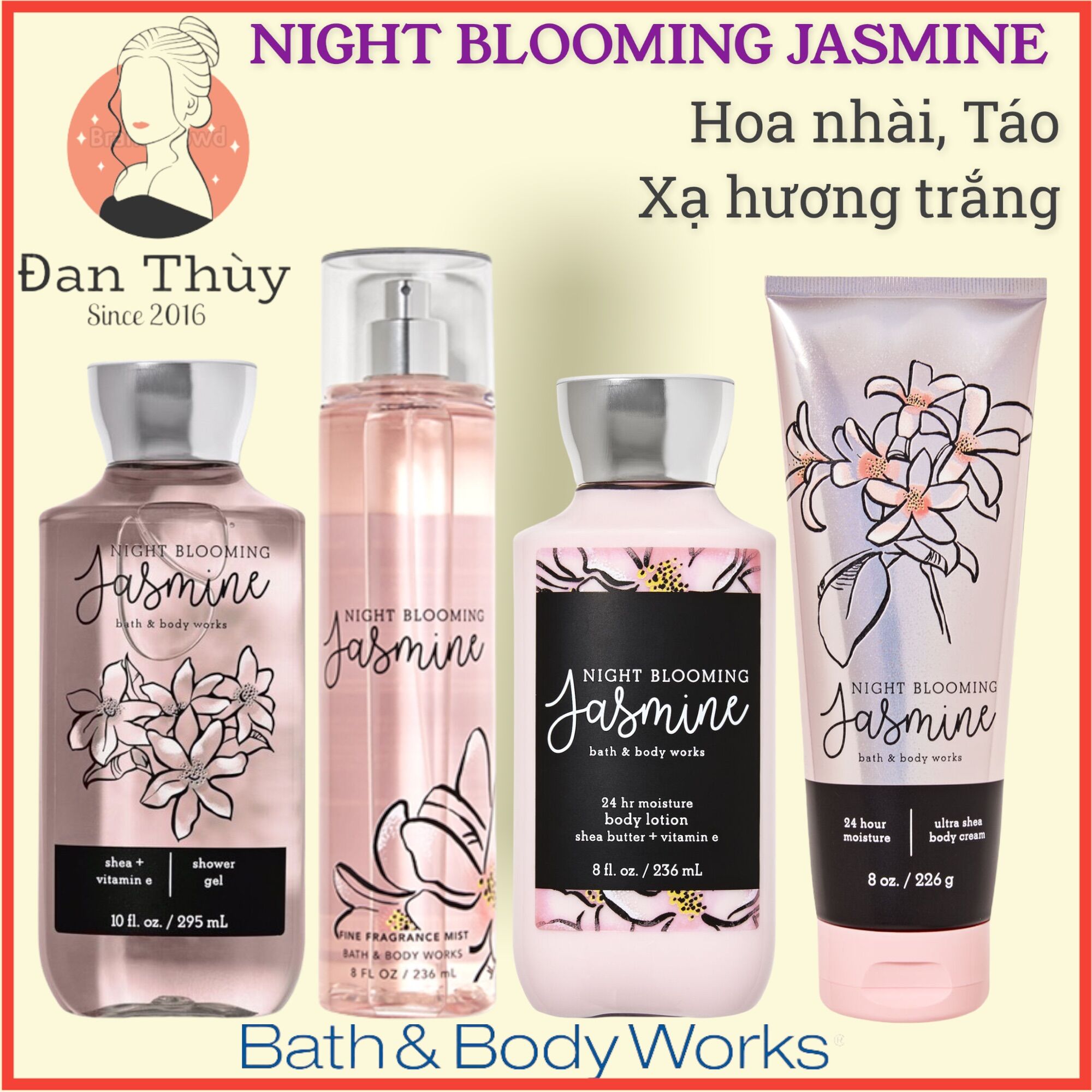NIGHT BLOOMING JASMINE Xịt thơm toàn thân/ Body Mist BATH & BODY WORKS