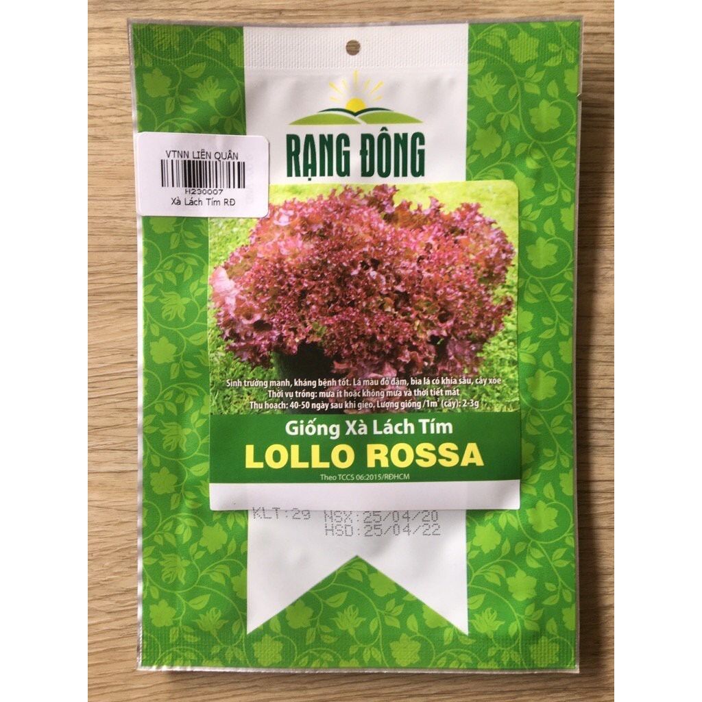 Hạt Giống Xà Lách Tím Lollo Rossa.