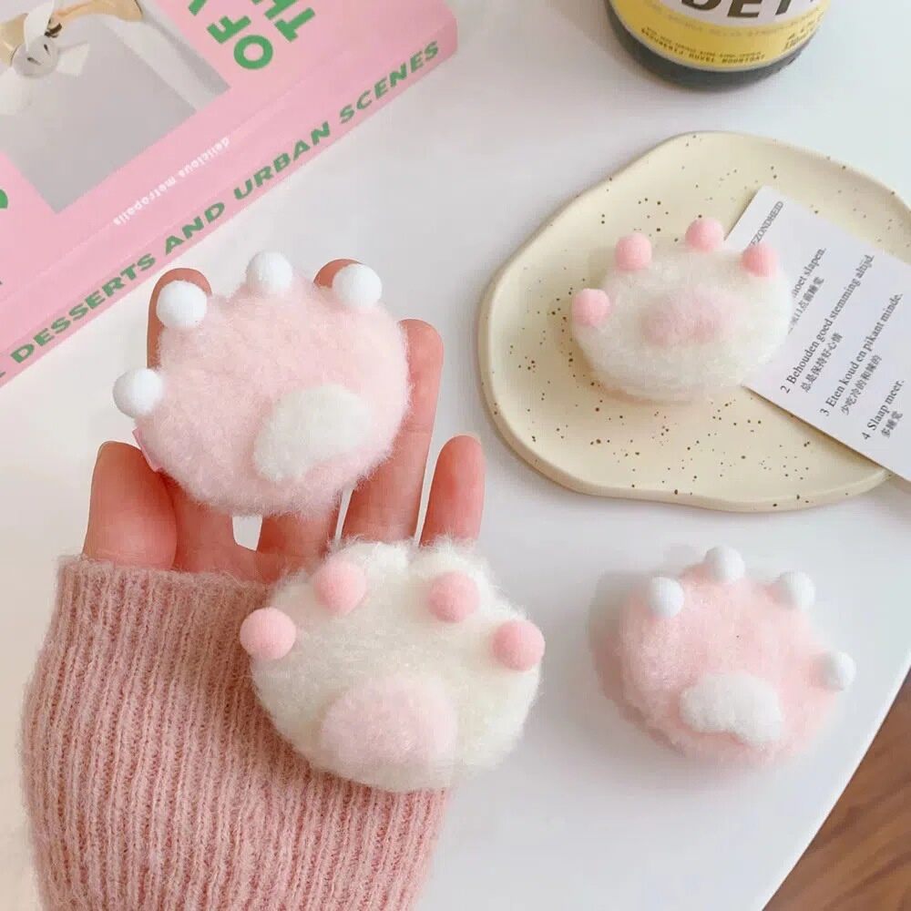 Kẹp tóc bông hình chân mèo dễ thương