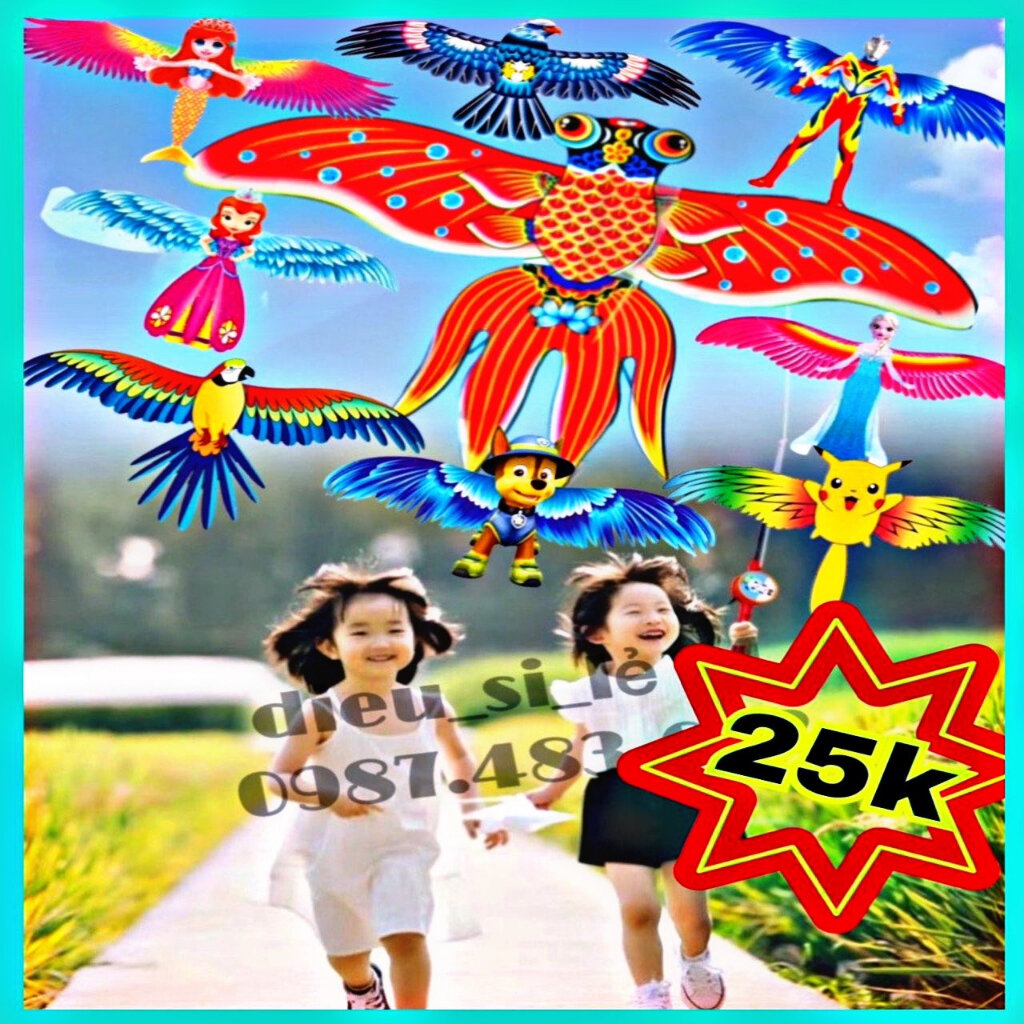 [2024] Diều Cần Câu Mini Cho Bé 3D - Diều Vẫy Cánh 30cm-50cm + MÓC KHOÁ DIỀU
