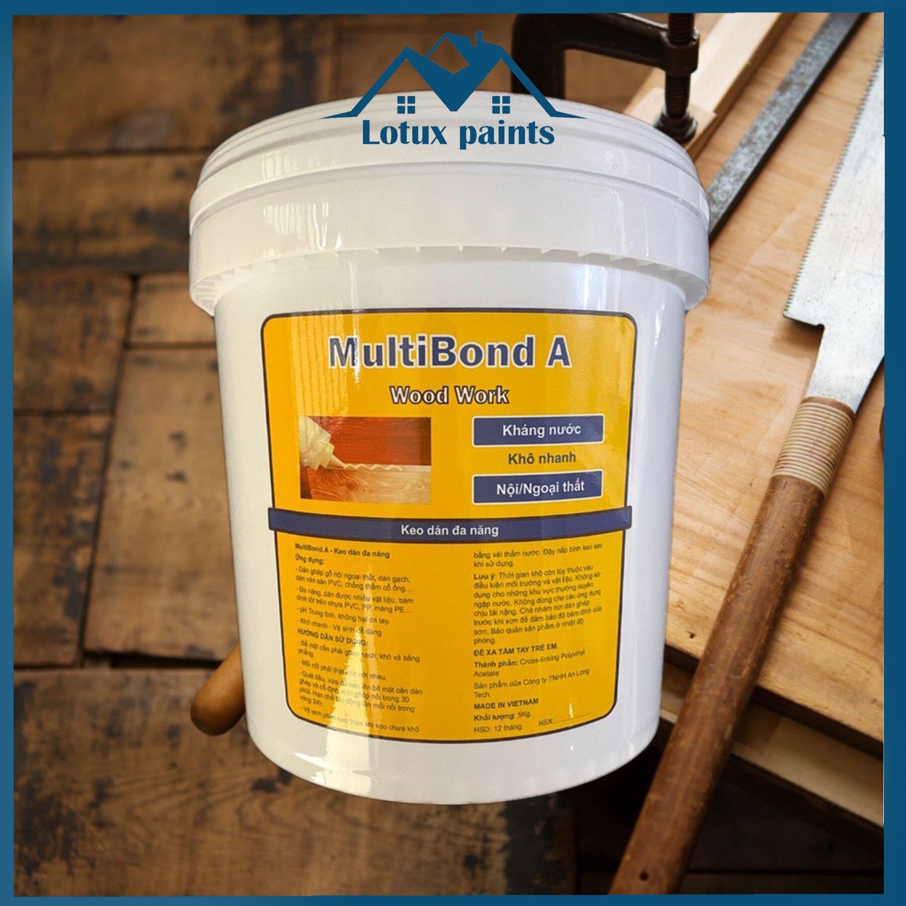 Sỉ Keo dán gỗ MultiBond A, keo dán đa năng nội ngoại thất, mau khô, kháng nước, không mùi, lành tính.