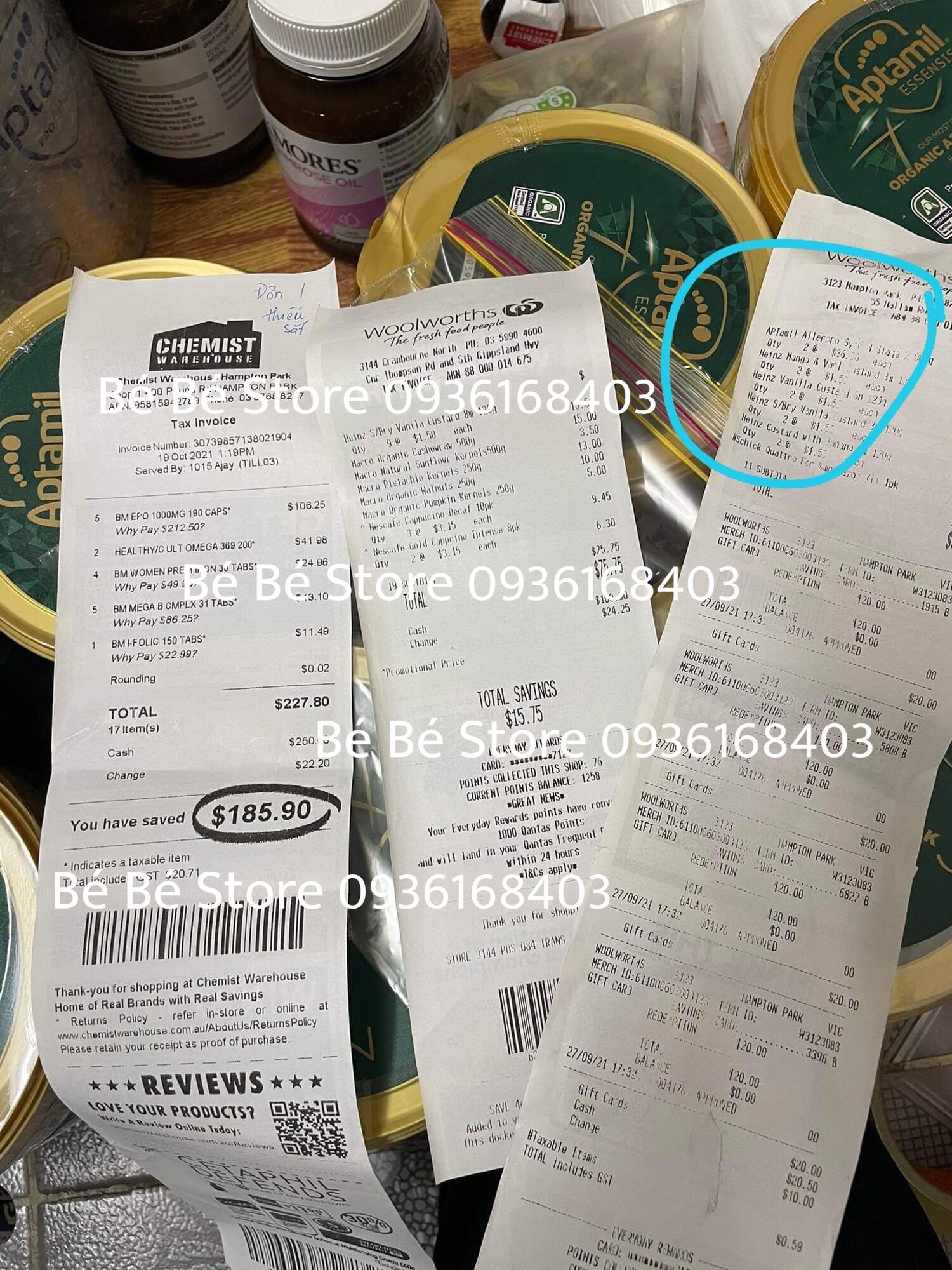 Sữa APTAMIL PROFUTURA Úc số 1,2,3 900g