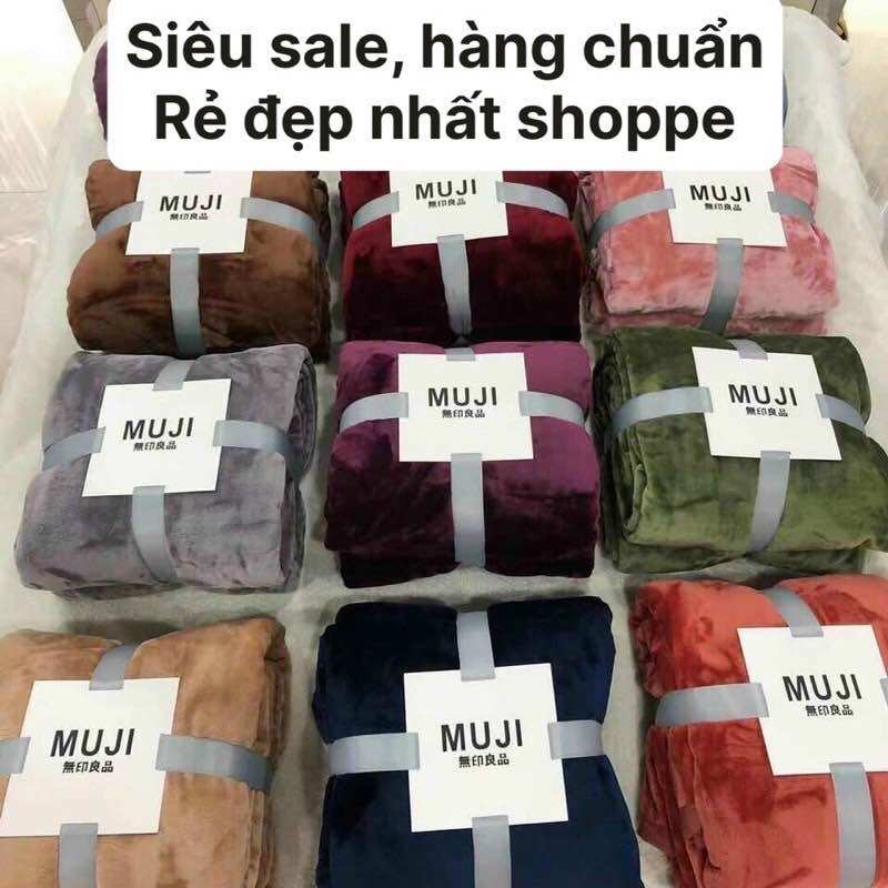 Chăn lông thỏ m8x2m 💞muji blanket💞 nhung tuyết mền nhật bản siêu mềm mịn