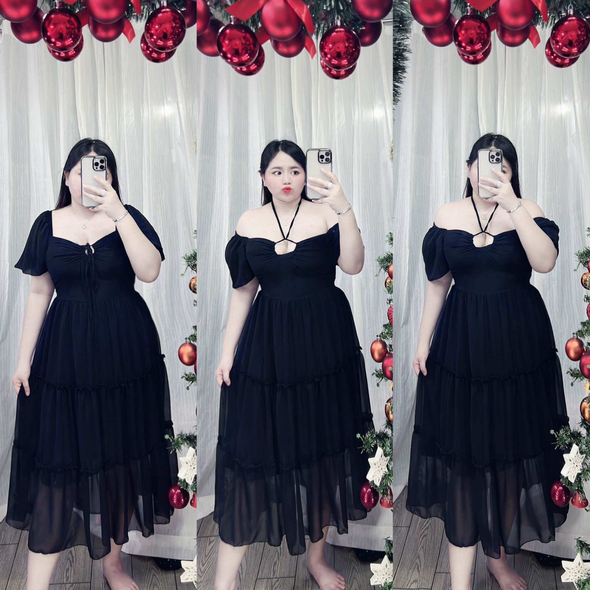 [Bigsize 60-90kg] Đầm maxi tay bí