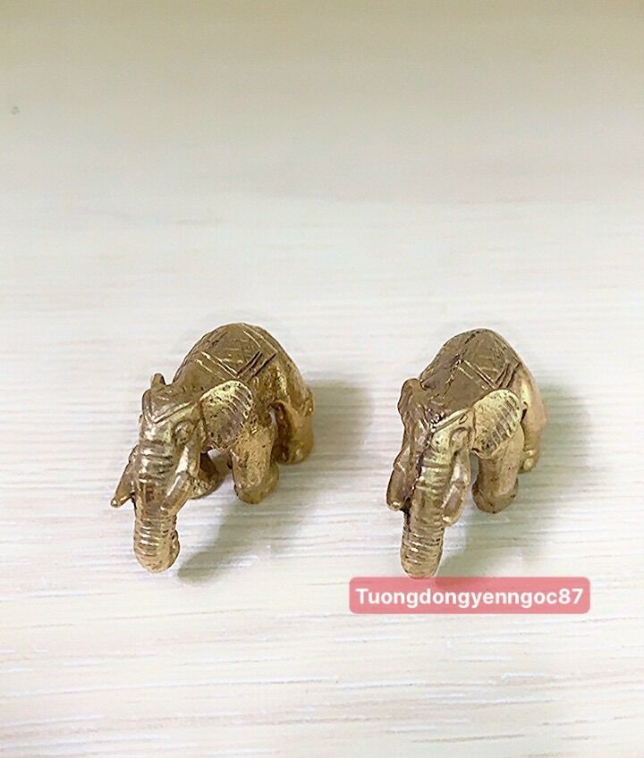 Tượng voi đồng mini may mắn