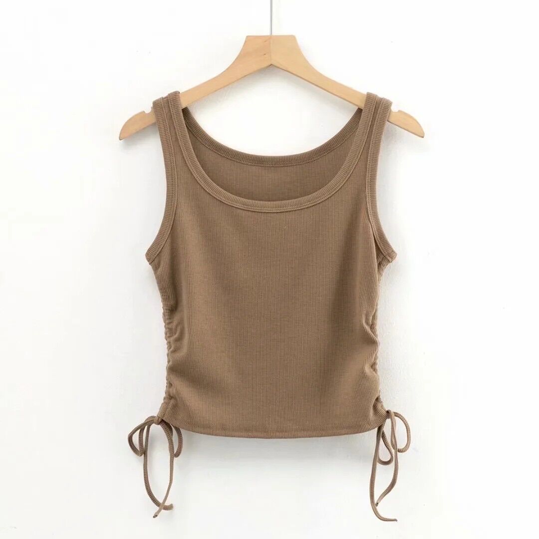 Áo 3 lỗ cotton rút eo [ảnh thật]
